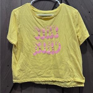 Freeze Short Sleeve Yellow Tee with Pink Design